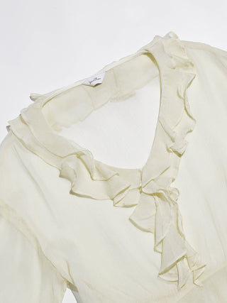 Airy Ruffle Blouse Set