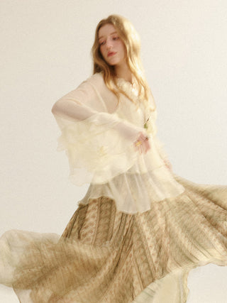 Airy Ruffle Blouse Set
