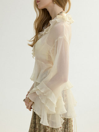Airy Ruffle Blouse Set