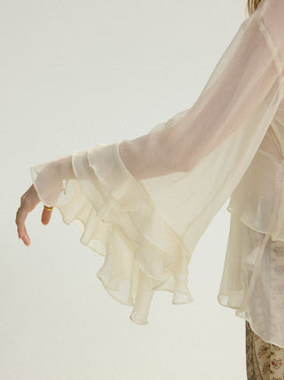 Airy Ruffle Blouse Set