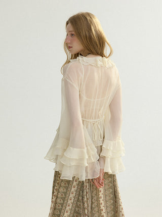Airy Ruffle Blouse Set