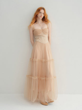 Amber Breeze Tulle Maxi Dress