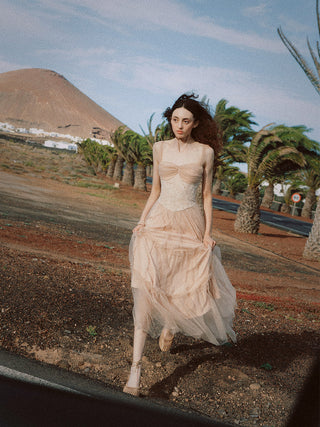Amber Breeze Tulle Maxi Dress