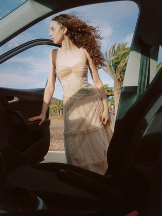 Amber Breeze Tulle Maxi Dress
