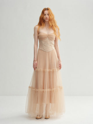 Amber Breeze Tulle Maxi Dress
