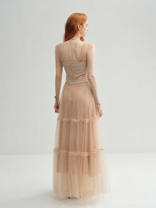 Amber Breeze Tulle Maxi Dress