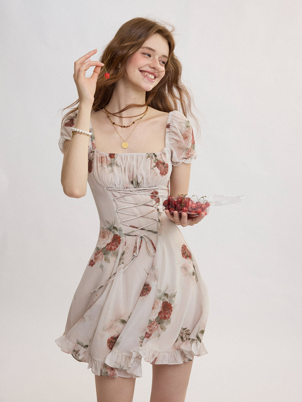 Antique Lace-Up Mini Dress | Vintage-Inspired Elegance SINCETHEN Antique Lace-Up Mini Dress | Vintage-Inspired Elegance SINCETHEN