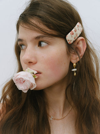 Antique Rose Hairpin Set with vintage floral design and metallic finish