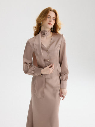 Ash Brown Satin Top Set