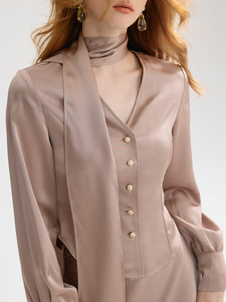 Ash Brown Satin Top Set