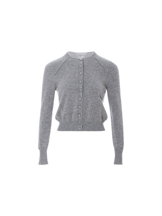 Ash Wool Knit Cardigan – wool knit with button front and ribbed trims