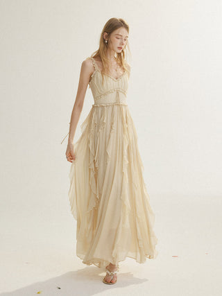 Aube Ruffle Sleeveless Maxi Dress