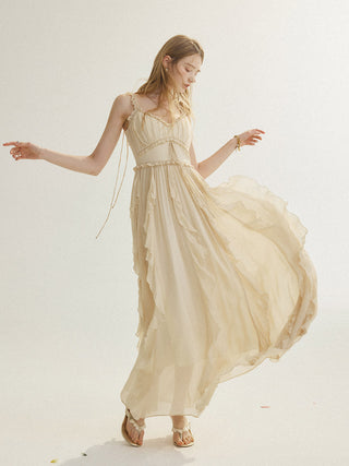 Aube Ruffle Sleeveless Maxi Dress