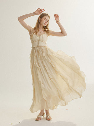 Aube Ruffle Sleeveless Maxi Dress