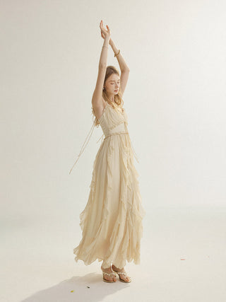 Aube Ruffle Sleeveless Maxi Dress