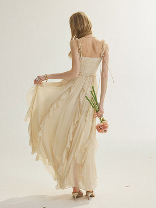Aube Ruffle Sleeveless Maxi Dress