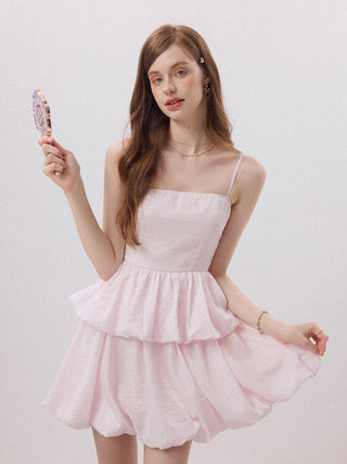 Baby Balloon Tiered Mini Dress