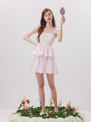 Baby Balloon Tiered Mini Dress