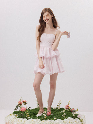 Baby Balloon Tiered Mini Dress
