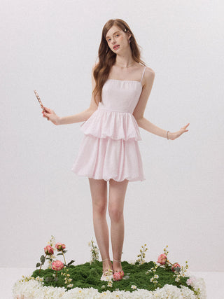 Baby Balloon Tiered Mini Dress