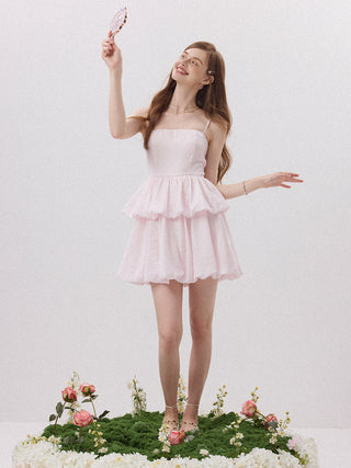 Baby Balloon Tiered Mini Dress