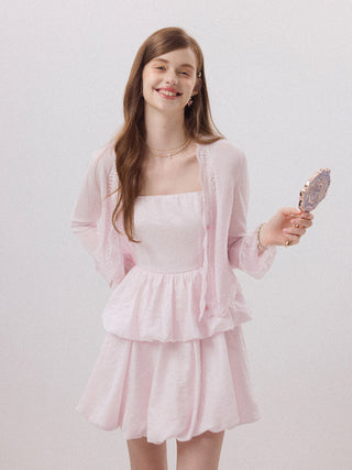 Baby Balloon Tiered Mini Dress