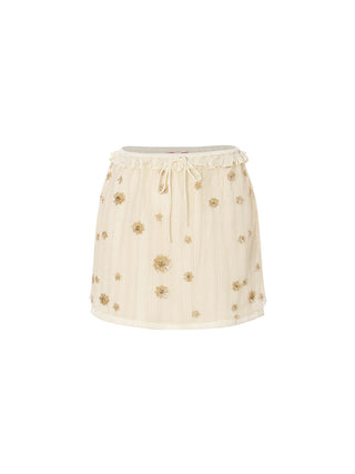 Beaded Petal Mini Skirt