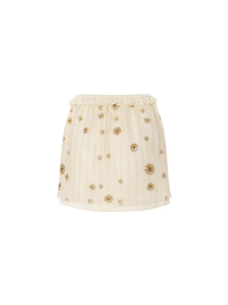 Beaded Petal Mini Skirt