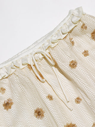 Beaded Petal Mini Skirt
