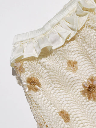 Beaded Petal Mini Skirt