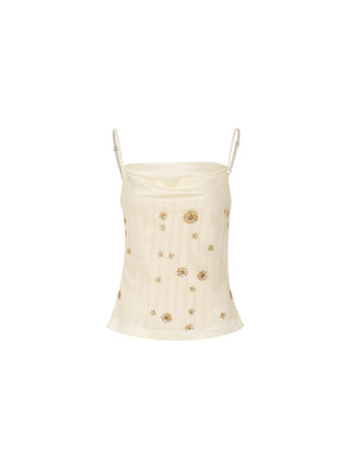 Beaded Petal Sleeveless Top