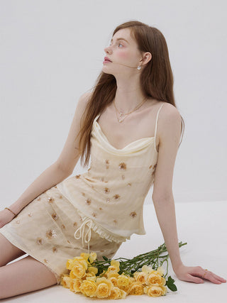 Beaded Petal Sleeveless Top