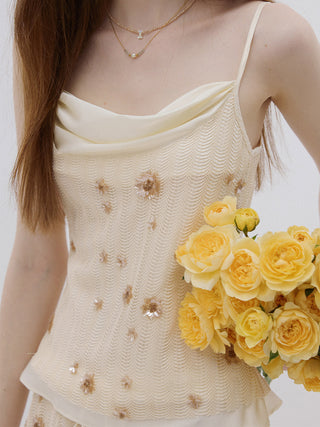 Beaded Petal Sleeveless Top