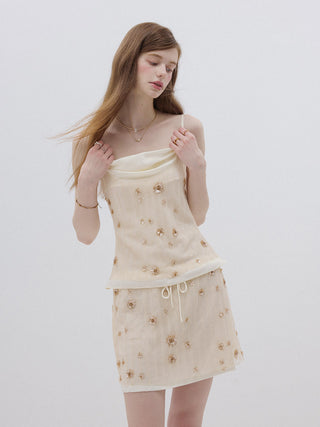 Beaded Petal Sleeveless Top