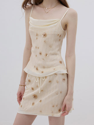 Beaded Petal Sleeveless Top
