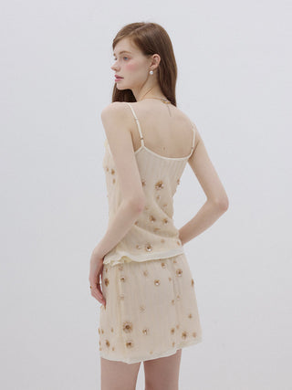 Beaded Petal Sleeveless Top