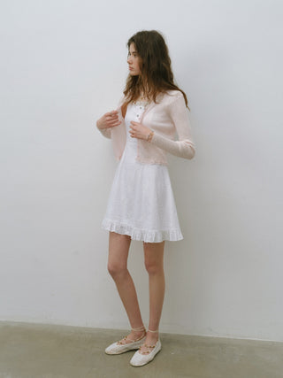 Bebe V neck Knit Cardigan Pink