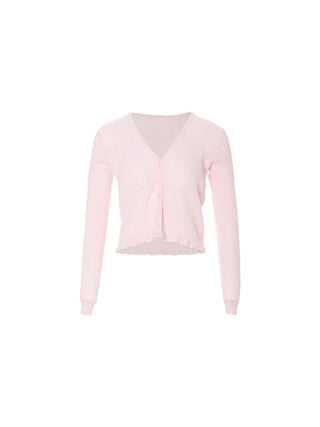 Bebe V neck Knit Cardigan Pink