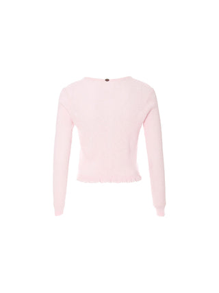 Bebe V neck Knit Cardigan Pink