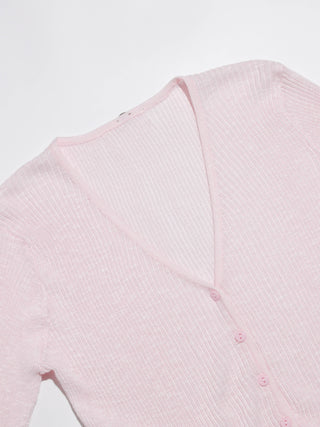 Bebe V neck Knit Cardigan Pink