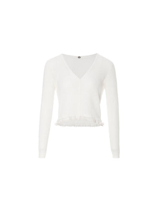 Bebe V neck Knit Cardigan White