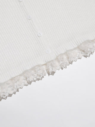 Bebe V neck Knit Cardigan White