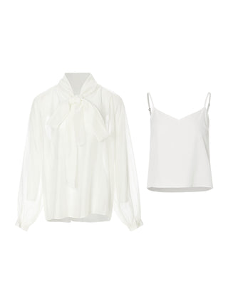 Belle Bow Sheer Blouse Set