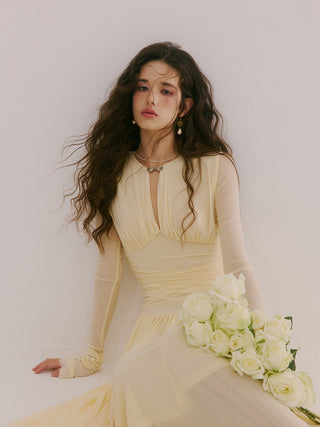 Bellier Shirring Maxi Dress