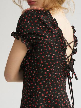 Berry Rose Backless Mini Dress