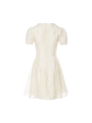 Bisque Embroidered Mini Dress