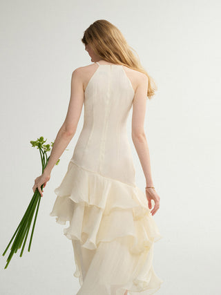 Blanc Halterneck Maxi Dress