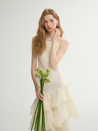 Blanc Halterneck Maxi Dress