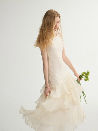 Blanc Halterneck Maxi Dress