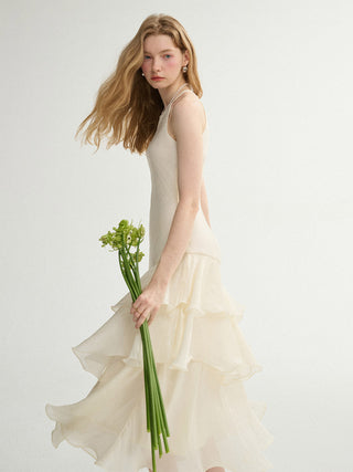 Blanc Halterneck Maxi Dress